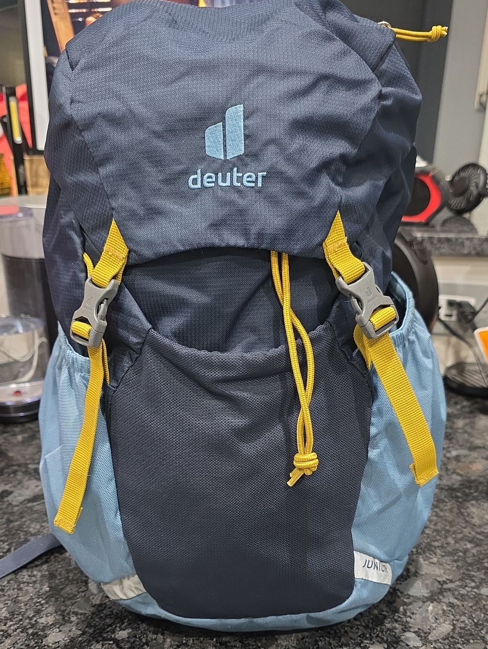 Deuter Junior Navy & Light Blue Backpack with Yellow Accents